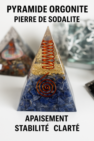 Pyramide Orgonite en Sodalite 