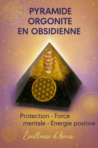 Pyramide Orgonite en Obsidienne