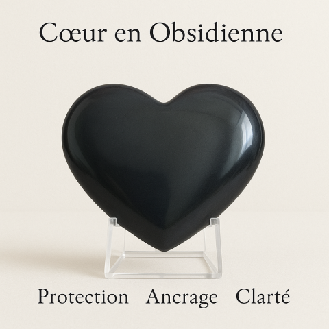Coeur en obsidienne 