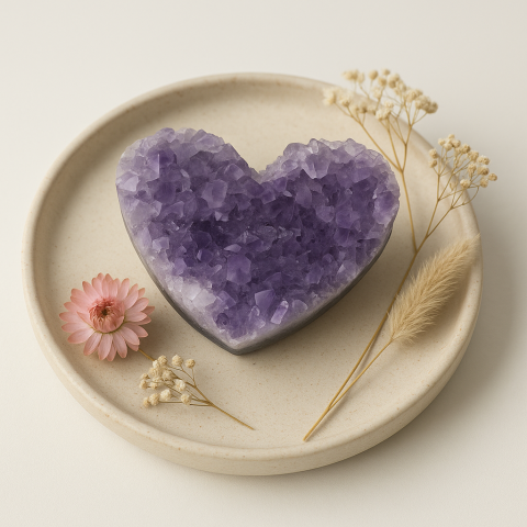 Coeur en amethyste 