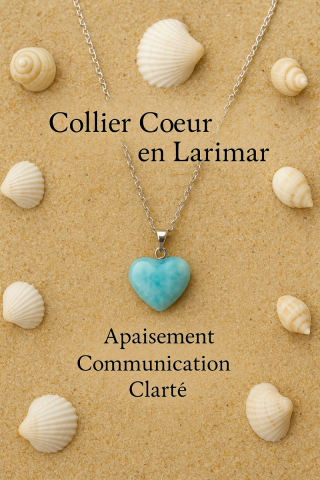 Collier coeur en larimar