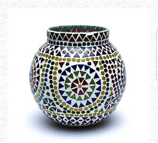 Photophore mosaque multicolore