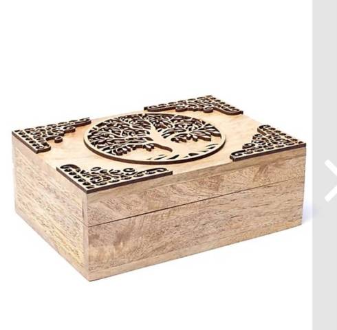 Coffret arbre de vie en bois de manguier