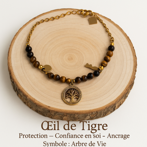 Bracelet il de tigre et arbre de vie