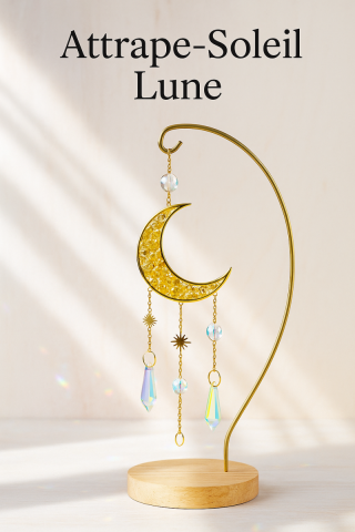 Attrape soleil lune et soleil en citrine 