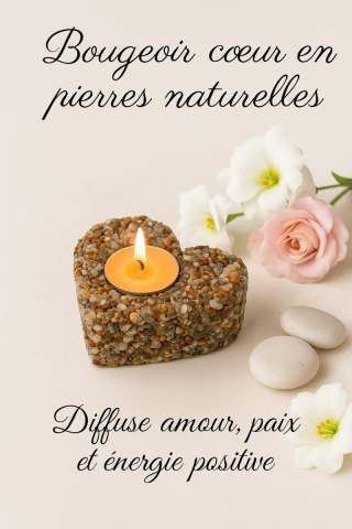 Bougeoir coeur pierre melanges