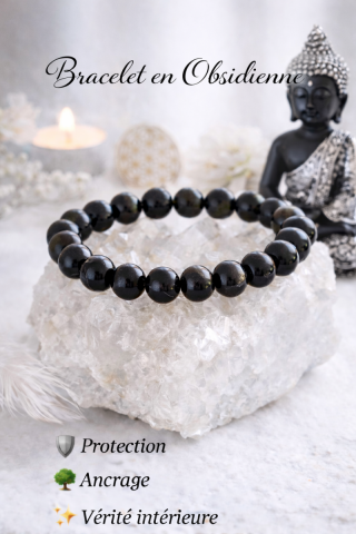 Bracelet en Obsidienne 