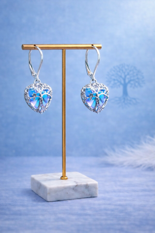 Boucles d�oreilles coeur arbre de vie