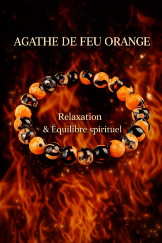Bracelet Agathe de feu orange
